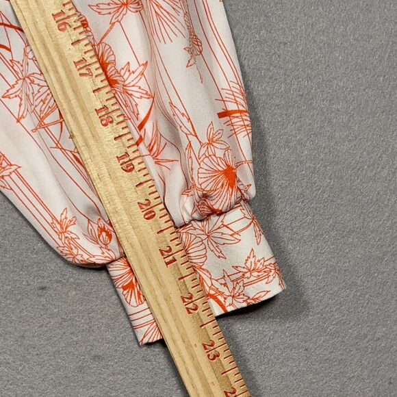 Vintage‎ 70s Koret Of California Women Medium Floral Blouse Union Made Orange - Picture 7 of 11